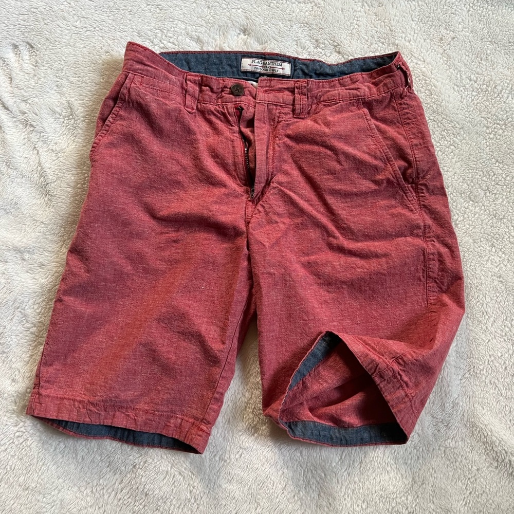 Men’s Flag & Anthem Dry Good Supply Red Heather linen shorts Size 31